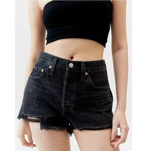 Levi's 501 Black Button-Fly Cut Off Short - Size 28